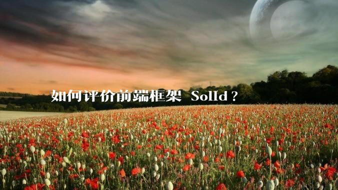 如何评价前端框架 Solid?